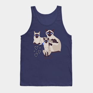 Three Cats Three Moods lovers Tank Top